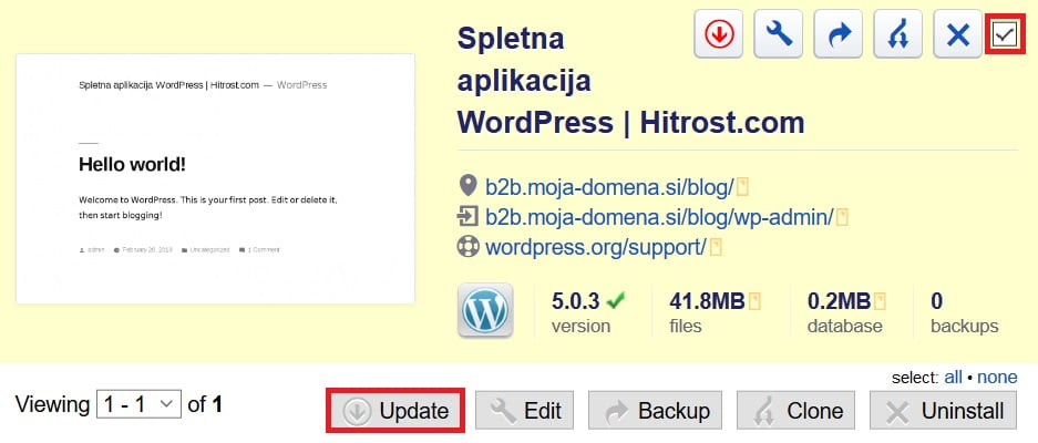 WordPress posodobitev wordpress